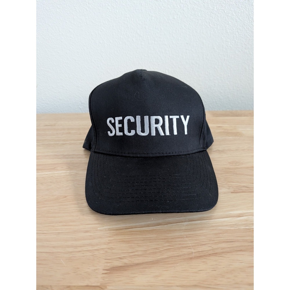Security Cap Hat Adult Mens Adjustable Strapback Casual Wear Working Black